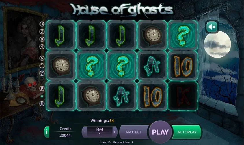 Gameplay de la machine à sous House of Ghosts